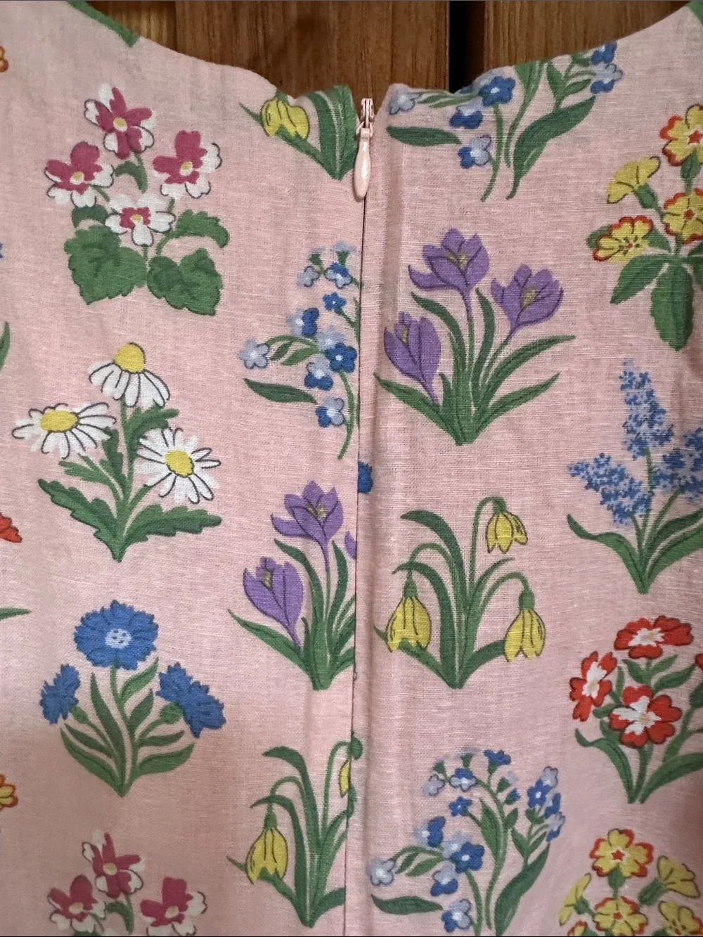 Mini Boden Pink Floral Cotton Dress with Multicolor Blooms